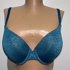 Victoria's Secret Women's Blue Heather Uplift Semi Demi Underwire Bra Size 38D